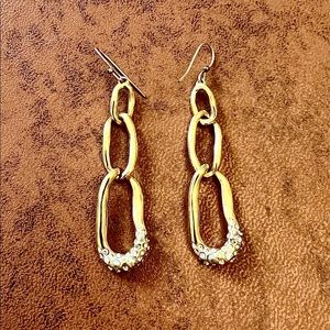 Alexis Bittar gold plated with crystals drop earrings